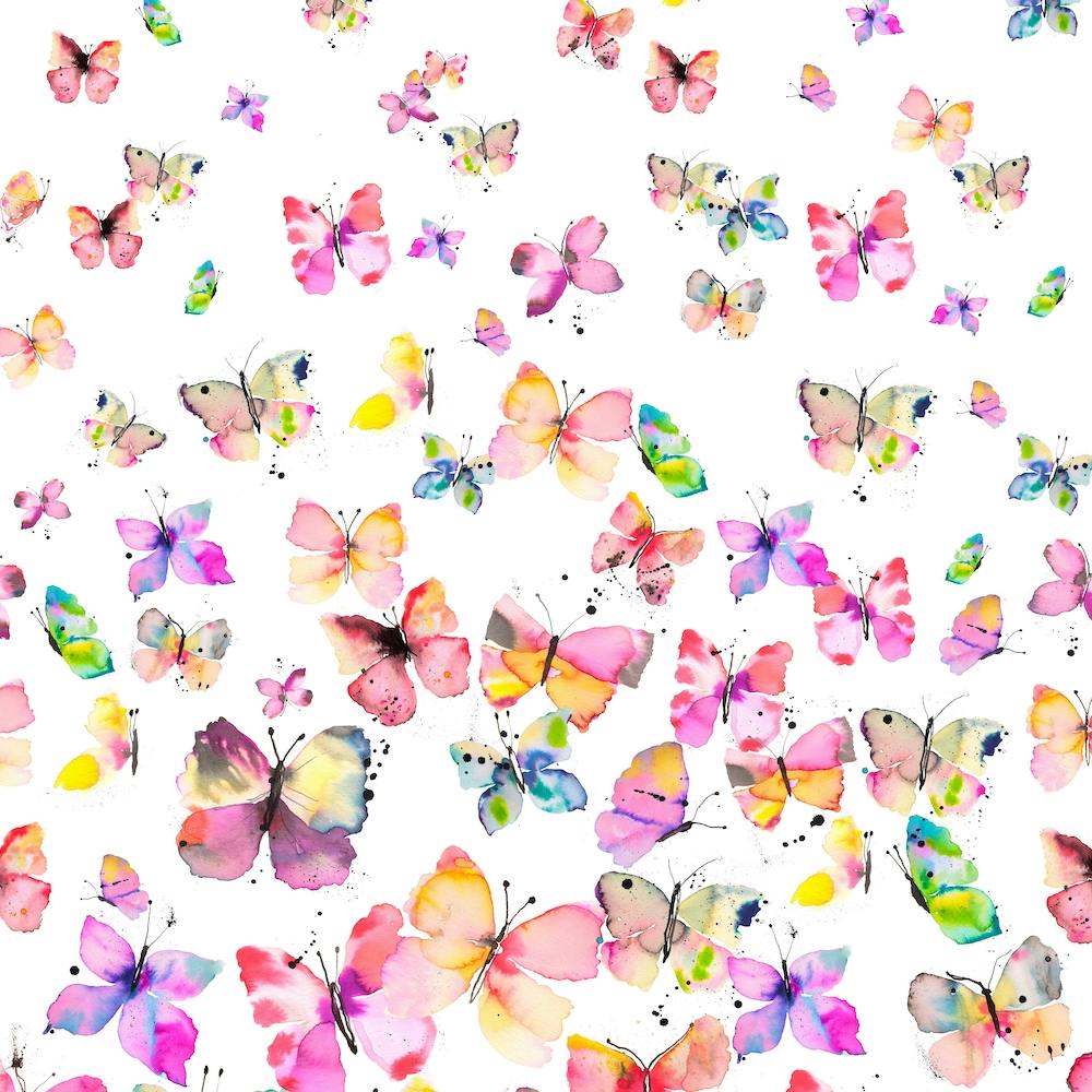 Spring Watercolor Butterflies Square