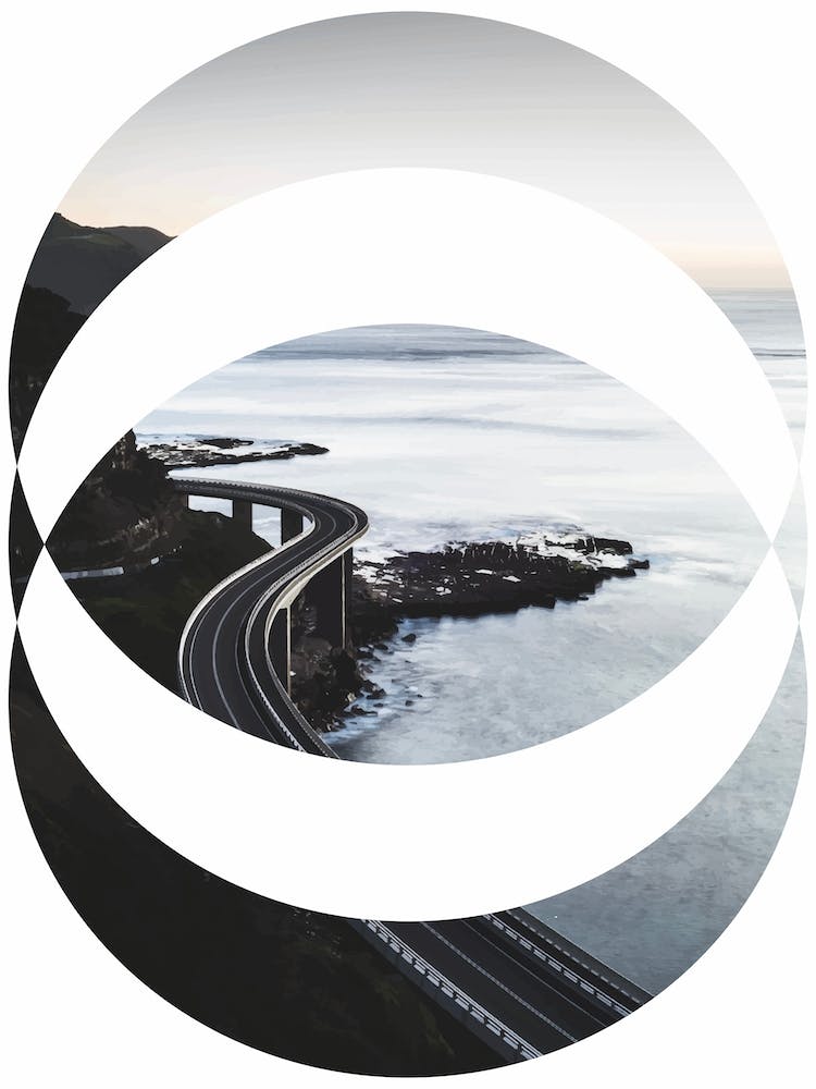 Oval Black Road Abstract