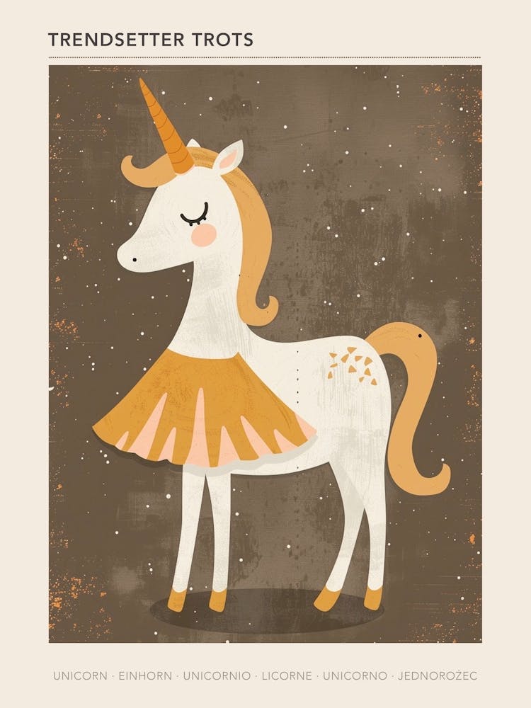 Fashion Unicorn Muted Pastels 1 Poster
