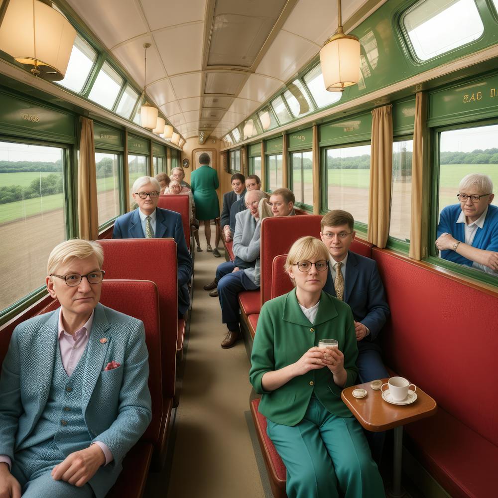 Vintage Train Journey Series: David Hockney Style 6