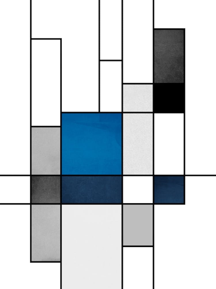 Blue Grey Mondrian No 464