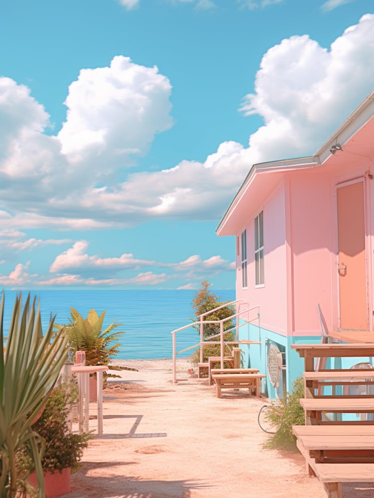 Jonesport Beach Maine Turquoise And Pink Tones 3