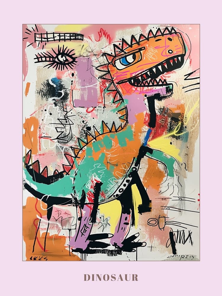 Abstract Pink Graffiti Brushstroke 2 Poster