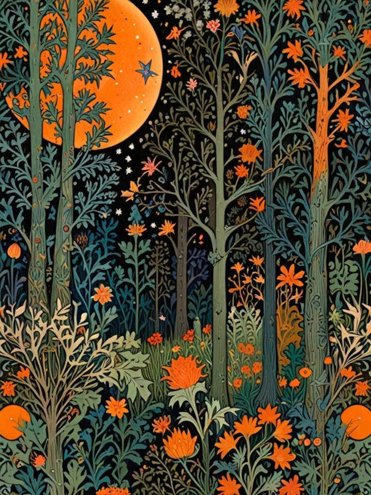 William Morris Moonlight In The Forest 109