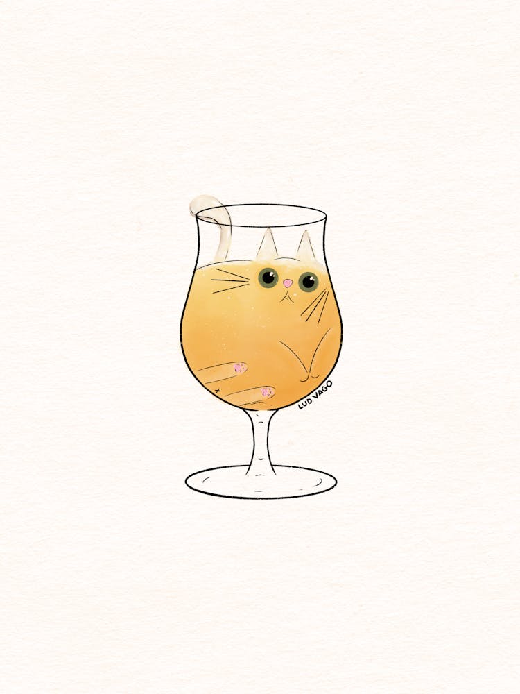 Cat in a beer glass