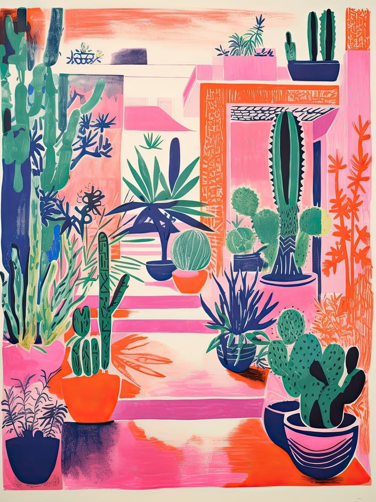 Majorelle Gardens Abstract Riso Style 2