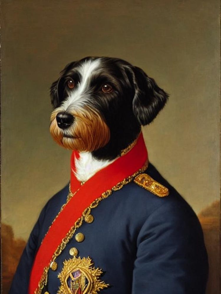 Pointer (German Wirehaired)  2 Renaissance Portrait Oil Painting