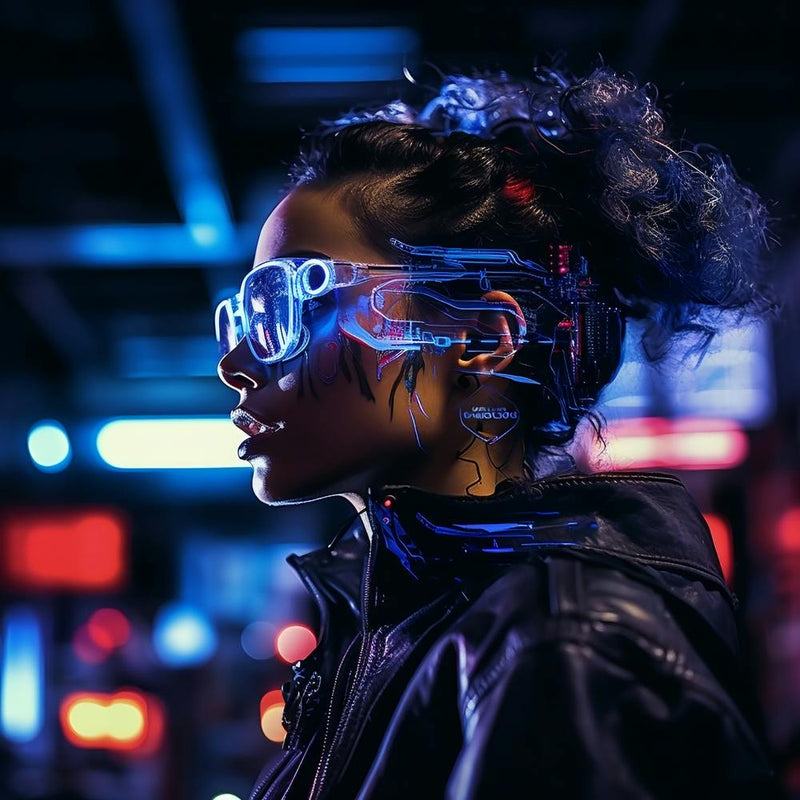 Cyberpunk Neon Futuristic Woman