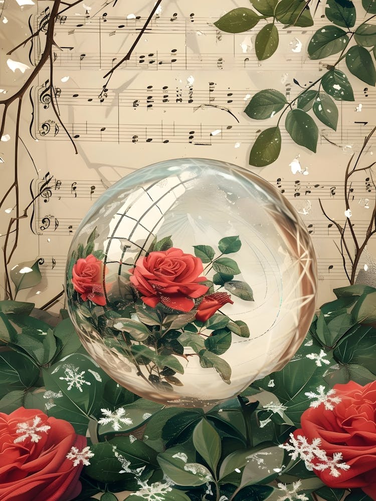 Roses In A Glass Ball
