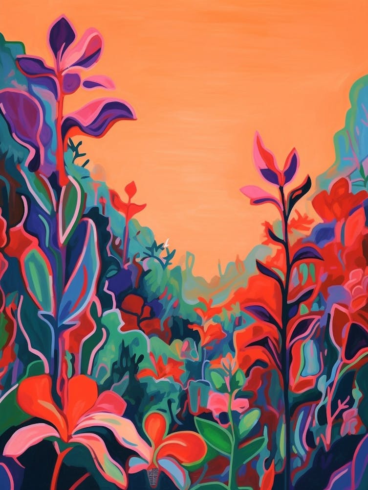Boho Wildflower Painting Great Lobelia 2