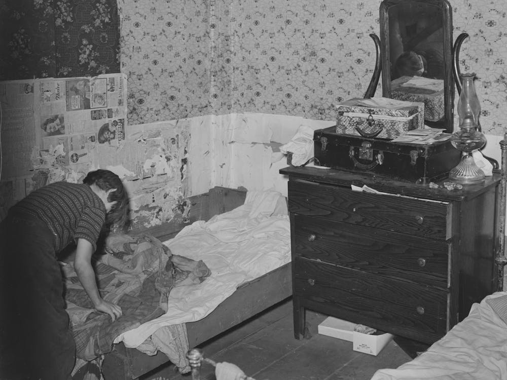 Bedroom In Farm Home Of Fsa (Farm Security Administration) Client Near Bradford, Vermont, Orange County By