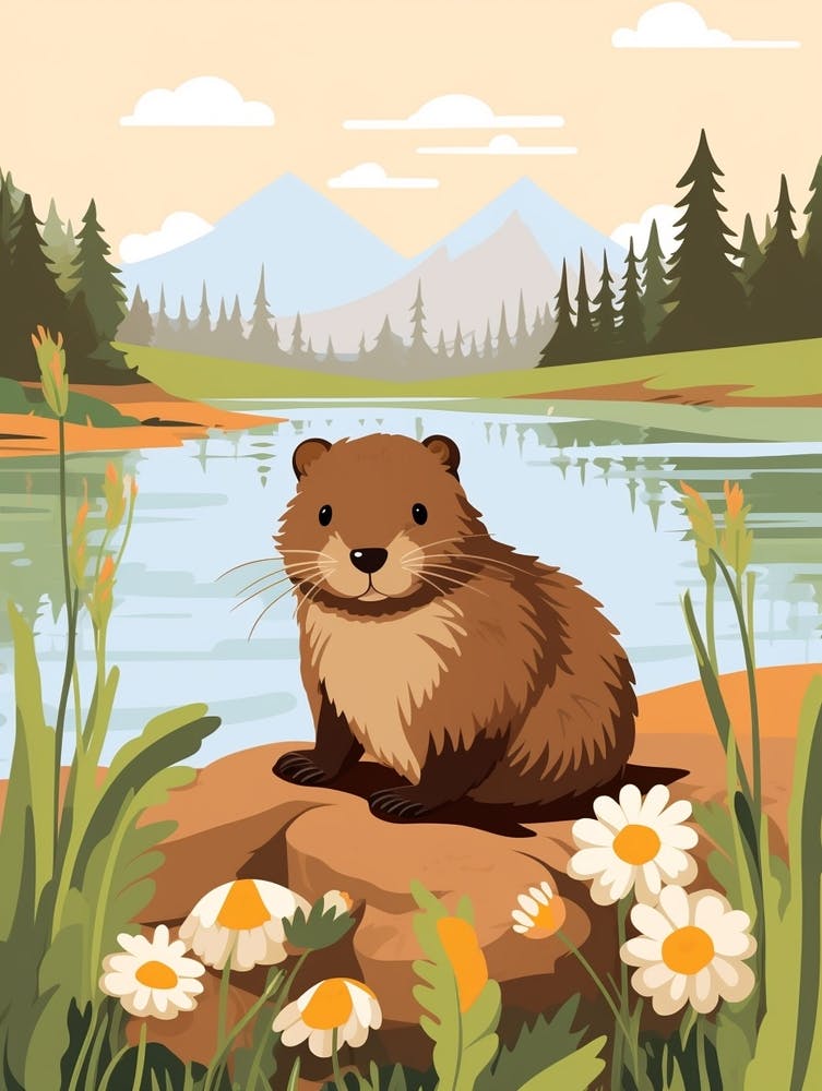 Baby Animal Illustration  Beaver 4