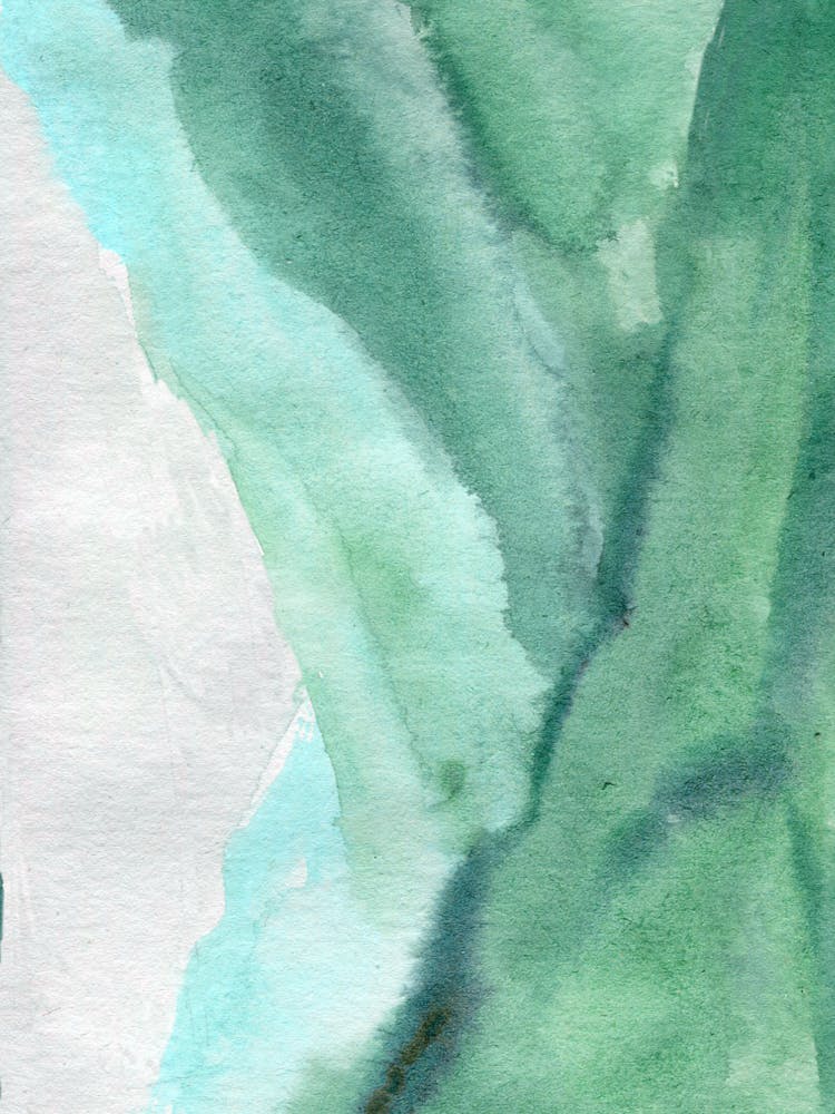 Green And White Watercolor Painting 1