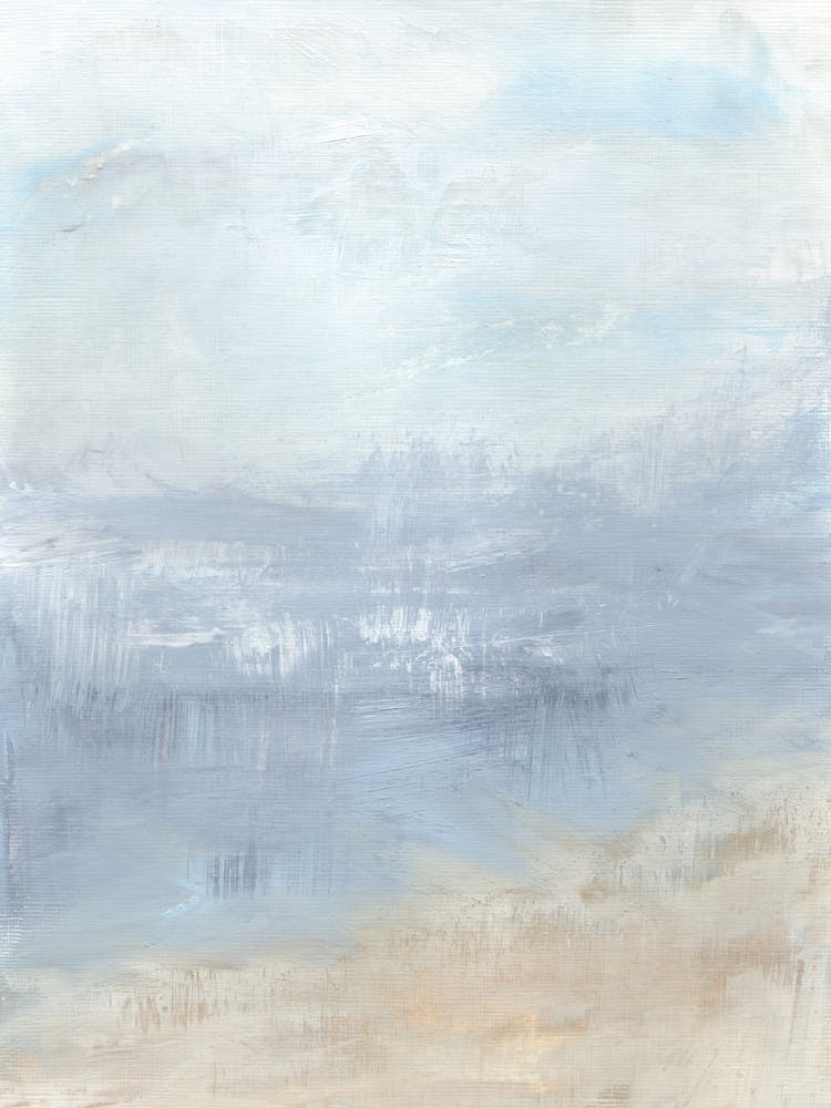 Vision - Abstract Beach Shore Painting Blue Beige Wall Art