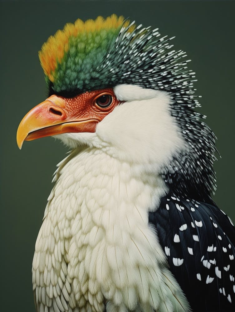 Ohara Koson Inspiriertes Vogelgemälde Schopfkarakara 1