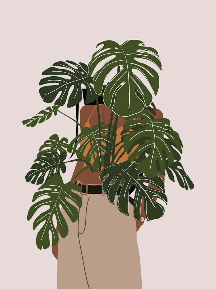 Plant Lady Portrait | Monstera Lesf