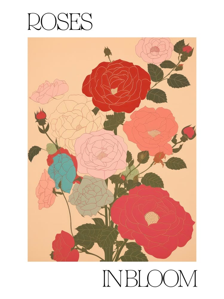 Rosen in Blüte Blumen Kühne Illustration 4