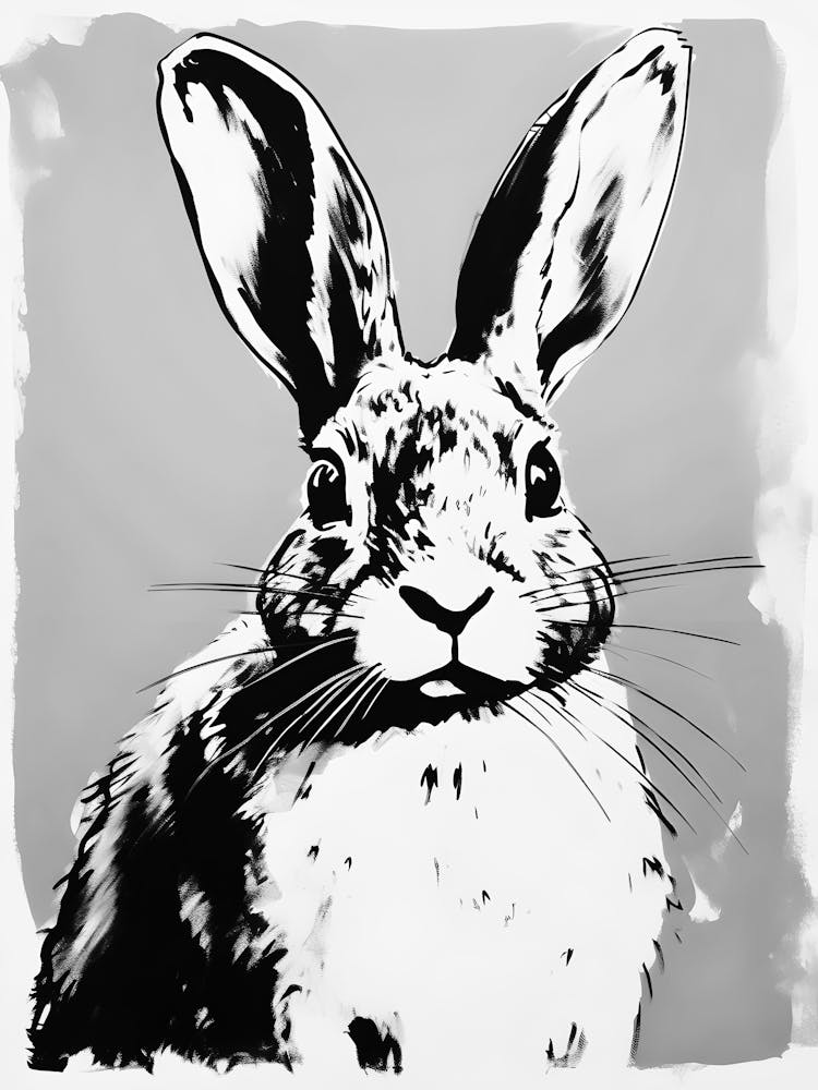 Rabbit In Black And White