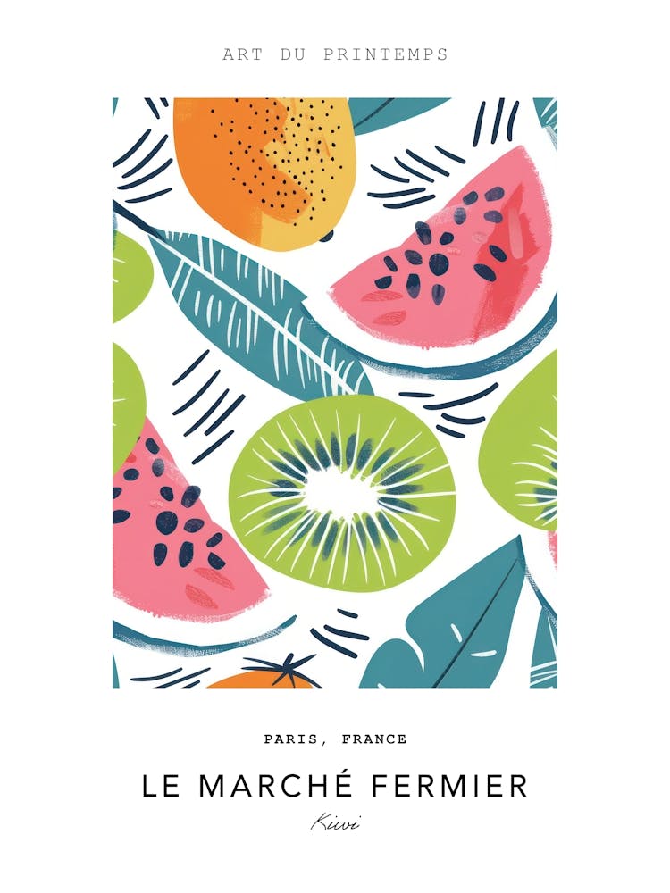 Kiwi Le Marche Fermier Poster 1