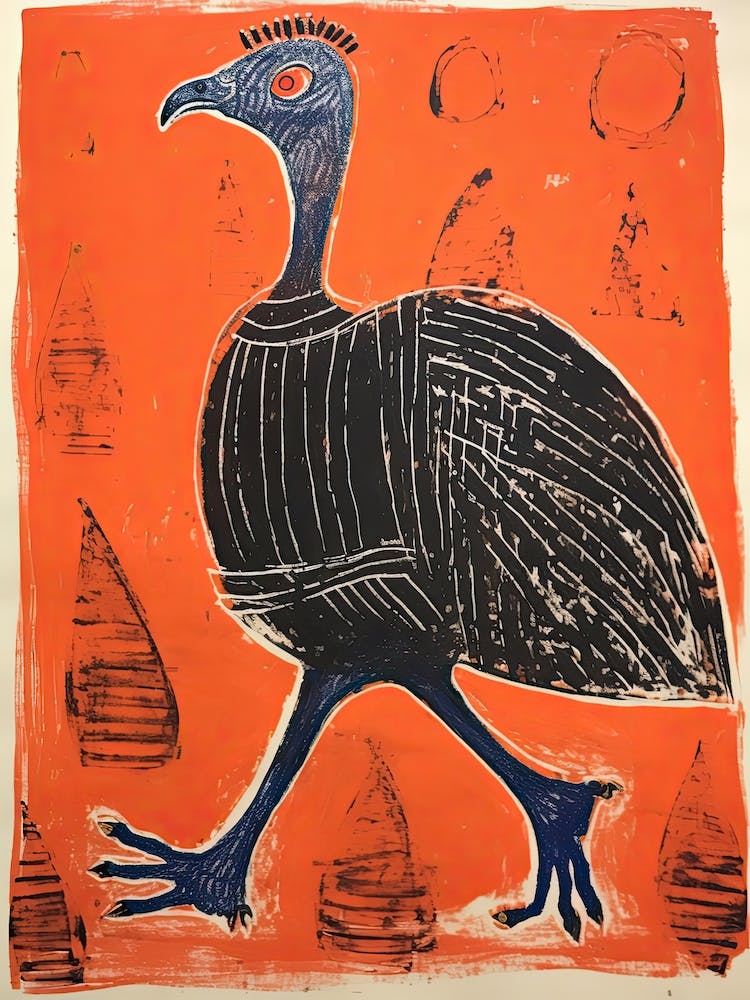 Turkey, Woodblock Animal  Drawing 4