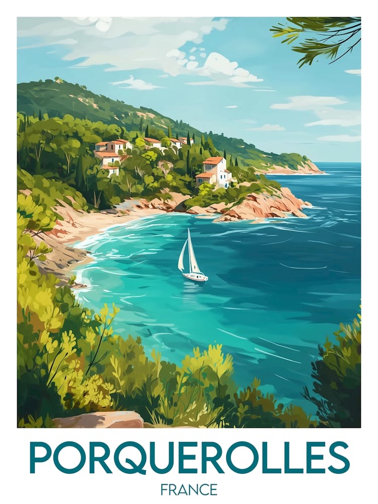 Affiche de voyage Porquerolles