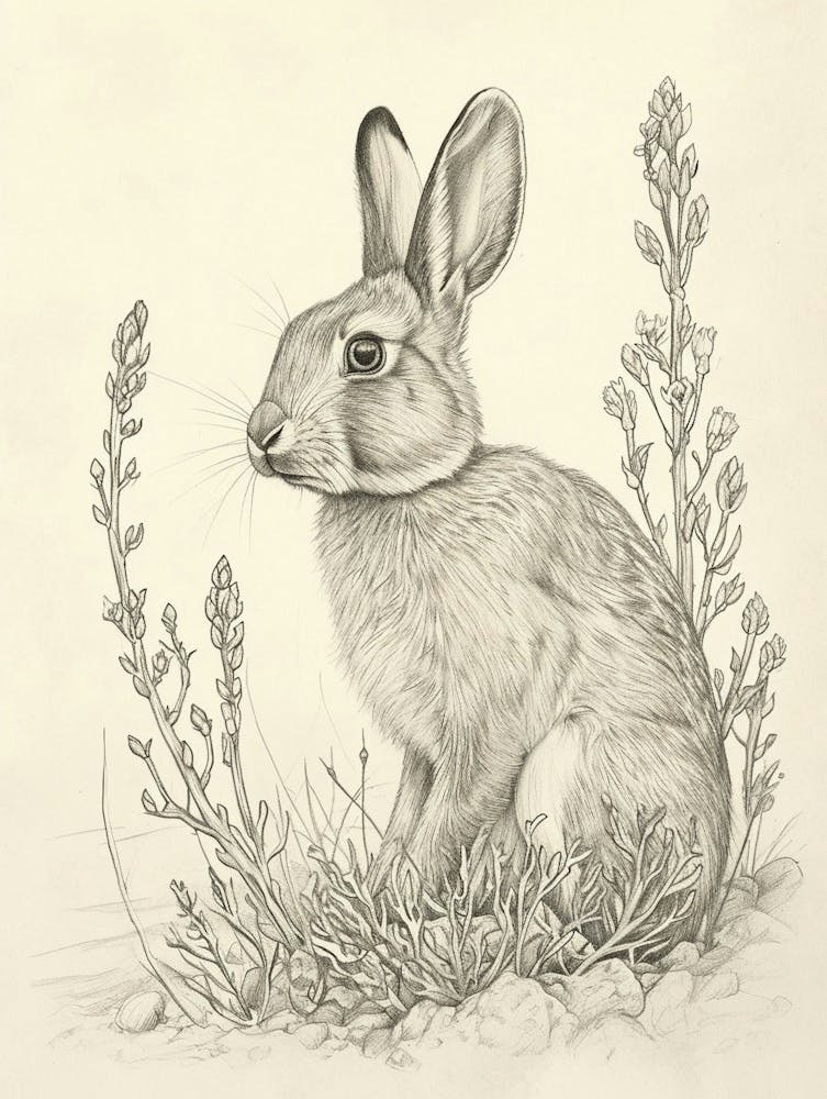Harlequin Rabbit Drawing 2