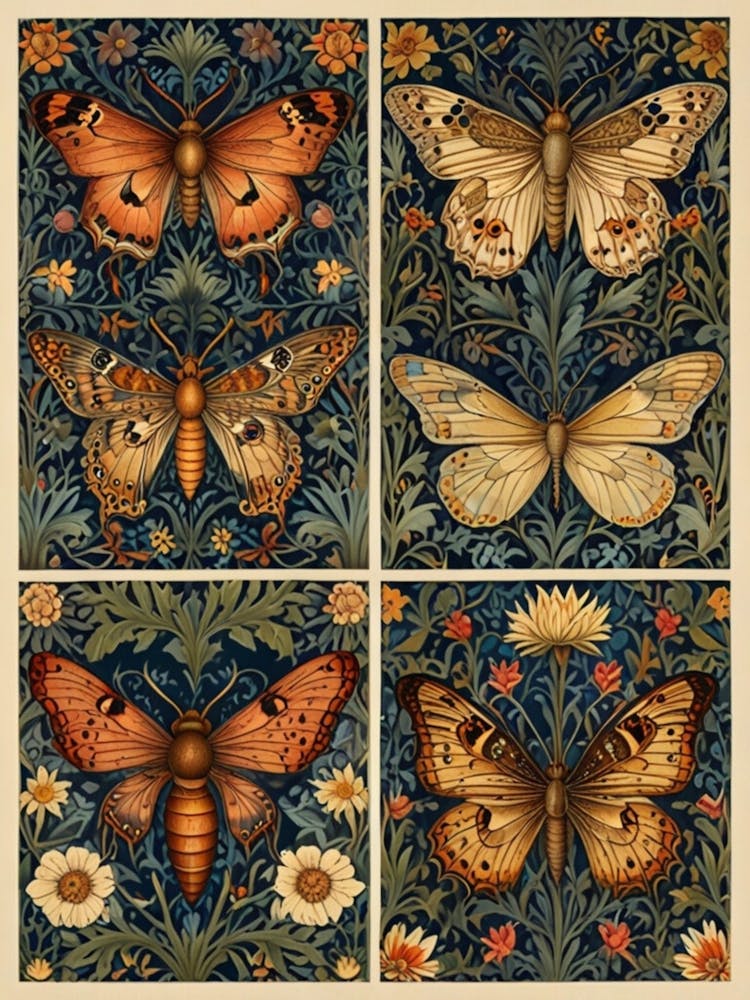 William Morris Four Butterflies