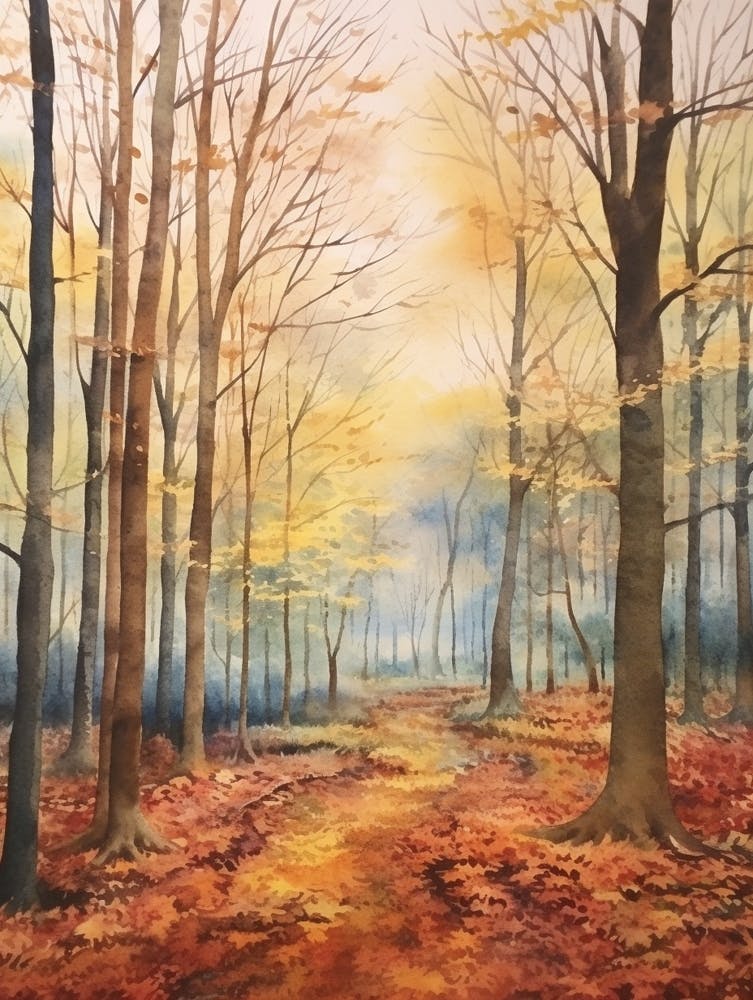 Autumn Forest Landscape Forest Of Dean England 2