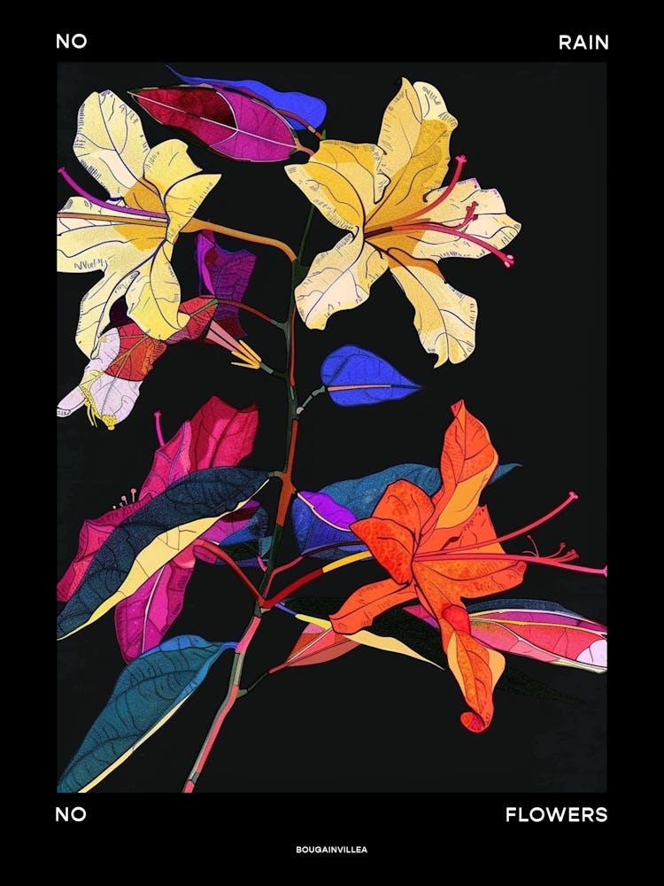 No Rain No Flowers Poster Bougainvillea 2