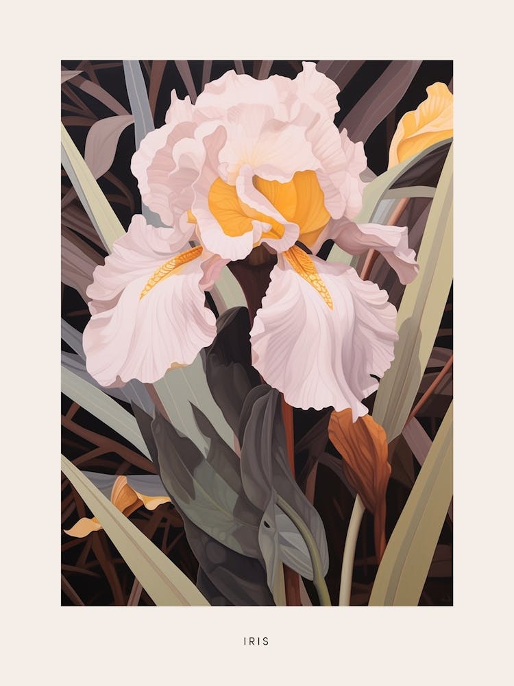 Blumenillustration Iris 4 Poster