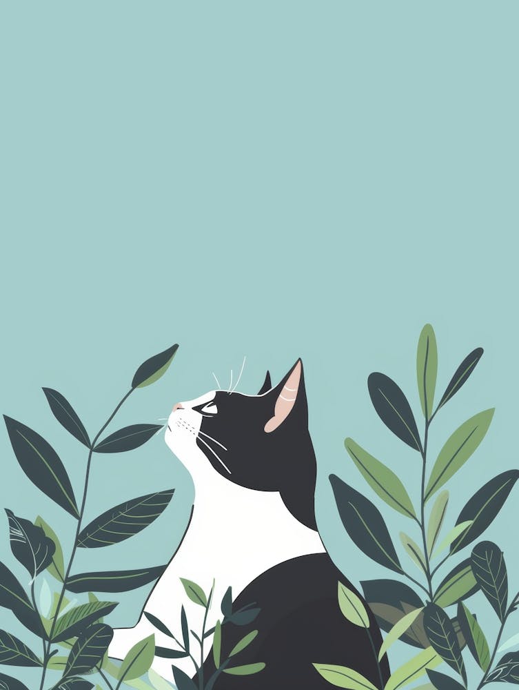 Cat In The Leaves 1