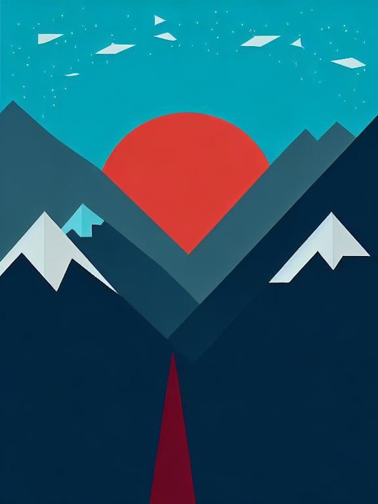 Livigno, Italy Modern Illustration Skiing Poster