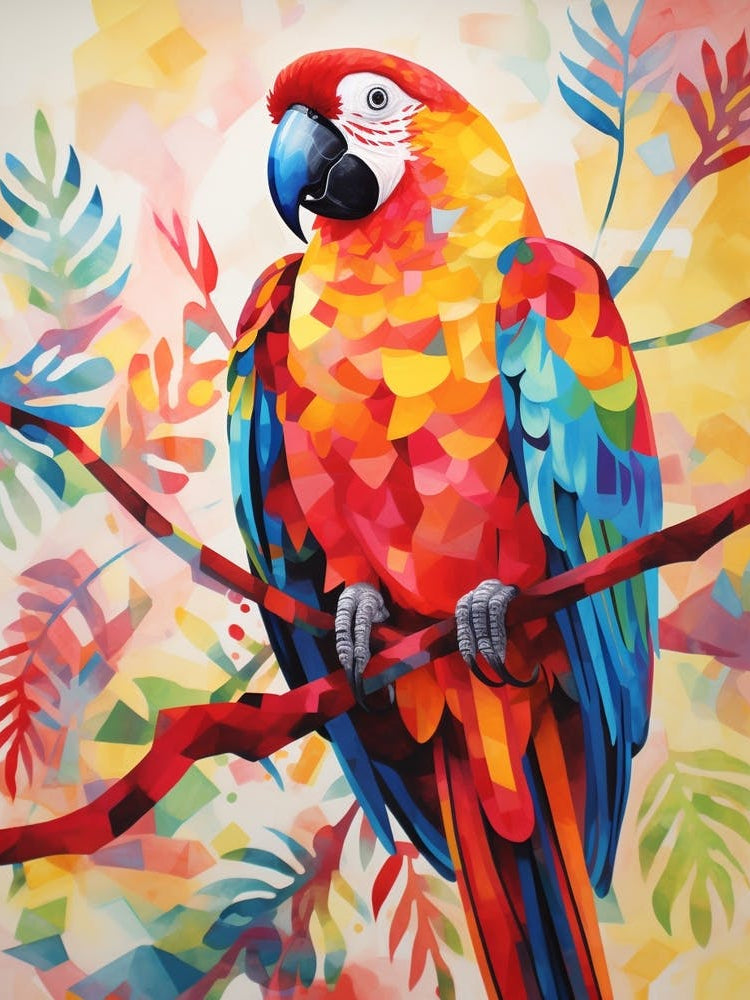 Bird Painting Collage Macaw 1