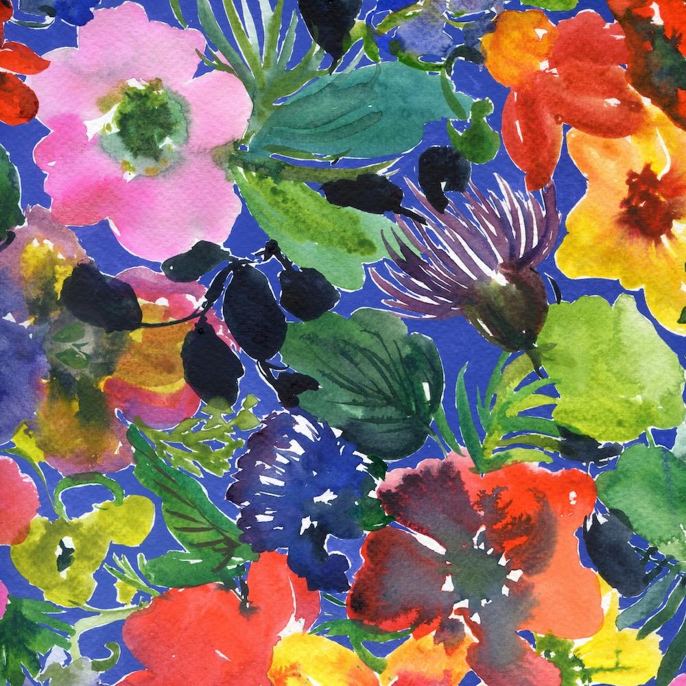 Watercolor Flowers with Roses