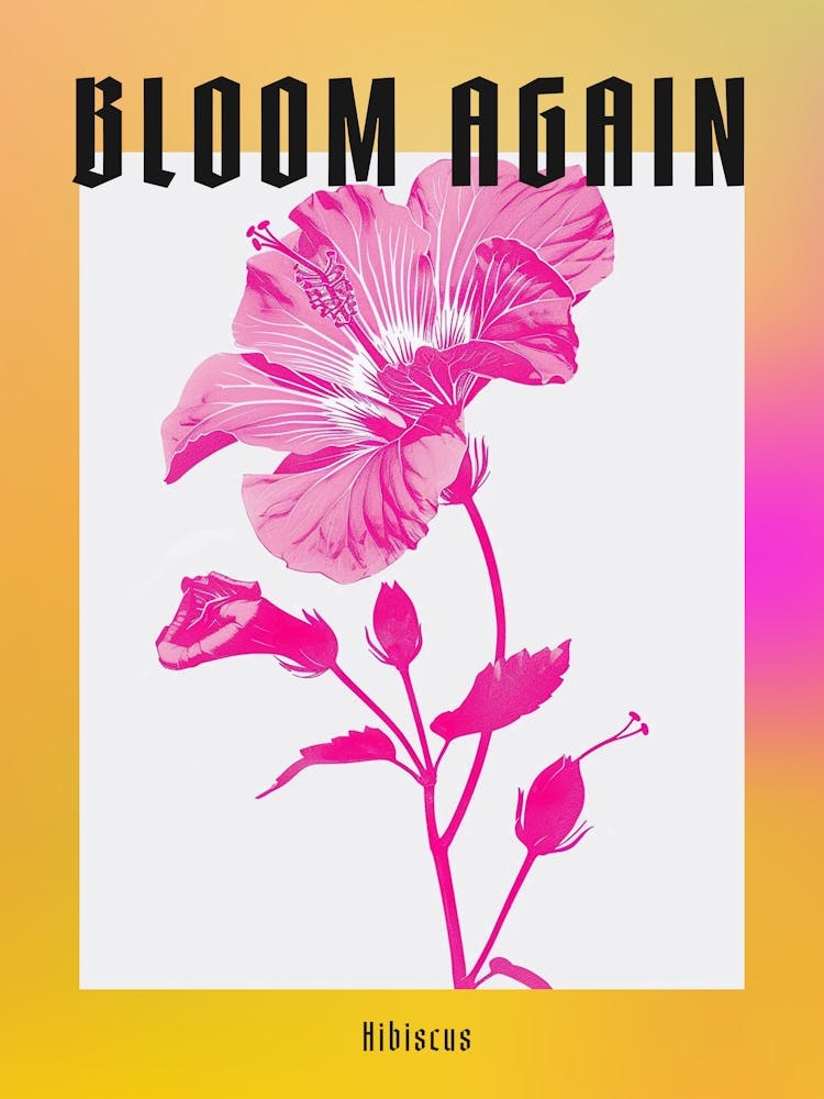 Hot Pink Hibiscus 3 Poster