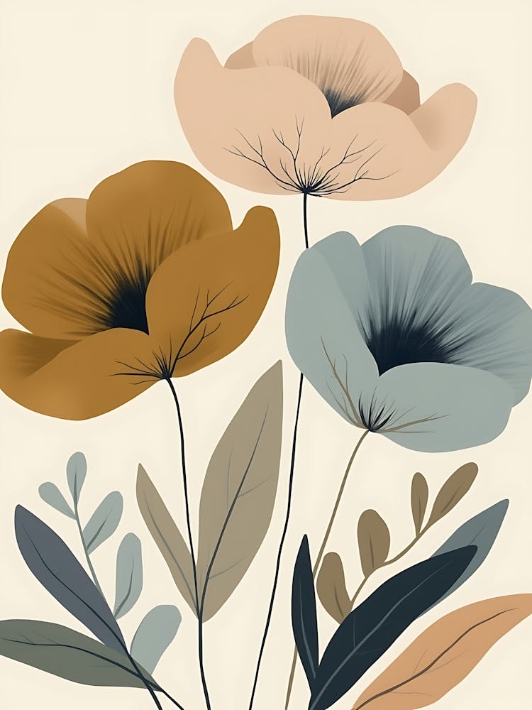 Muted Green and Peach Flower