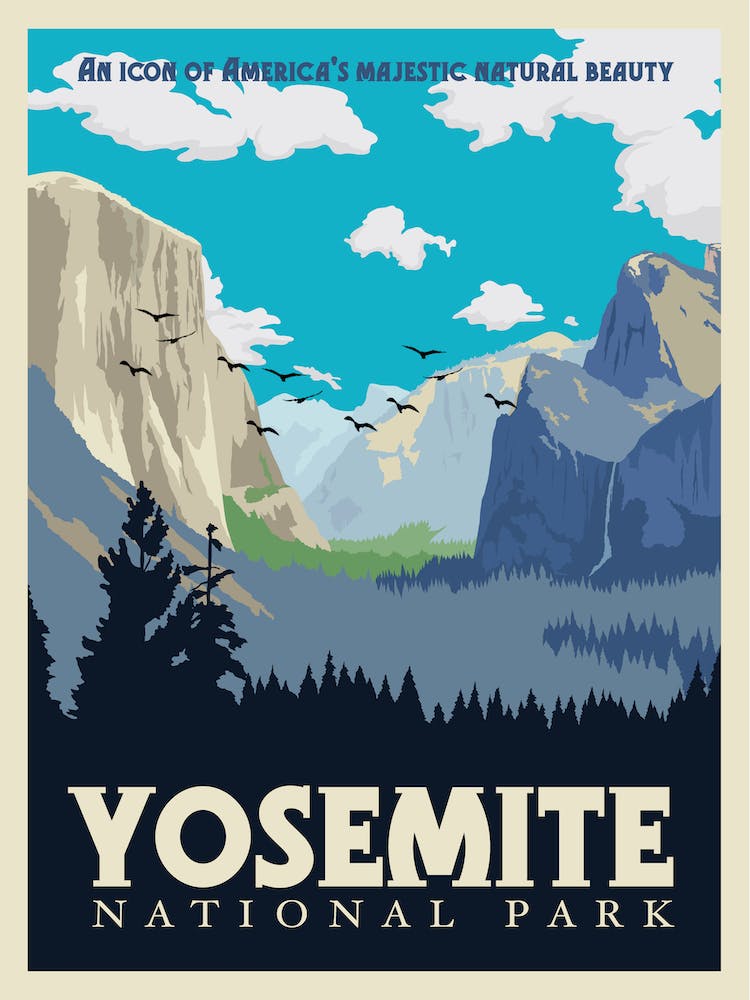 Yosemite National Park Travel Poster