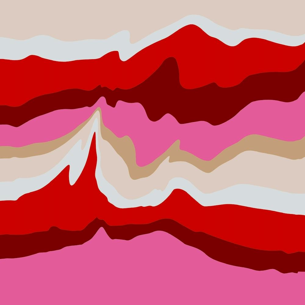 Abstract Painting Pink and Red