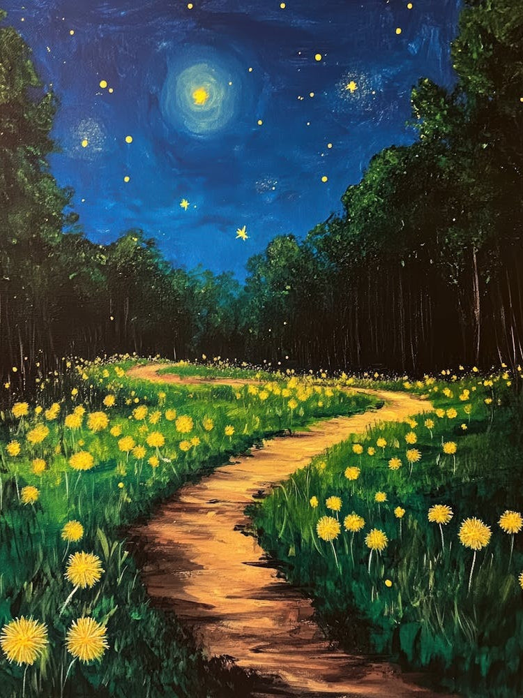 Dandelions At Night 1