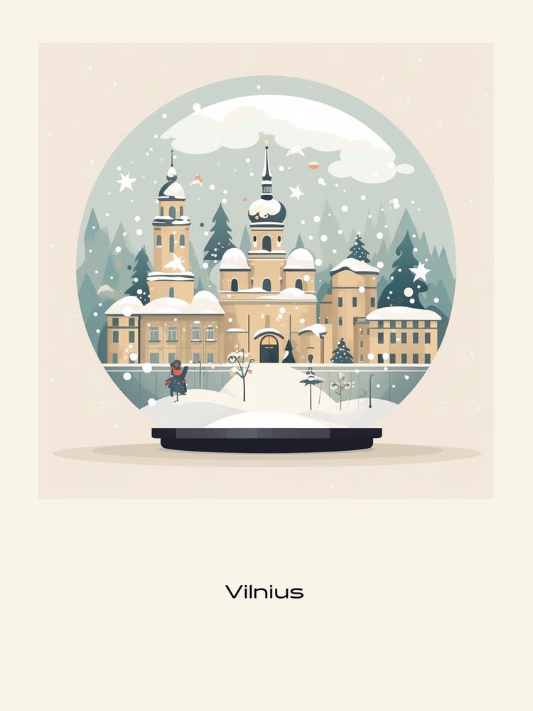 Vilnius Litauen 1 Schneekugel Poster