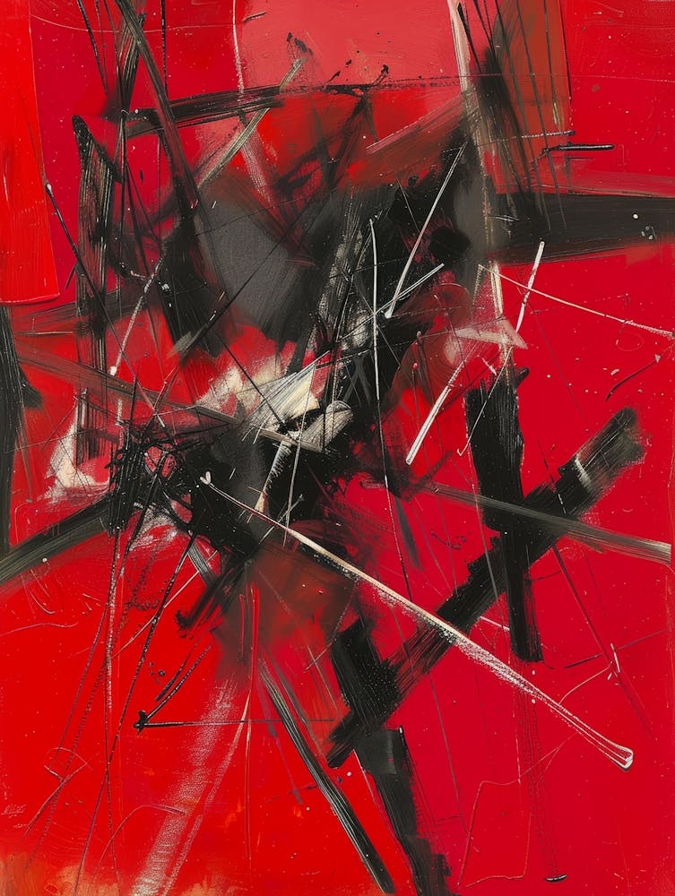 Abstract Painting, Red Color