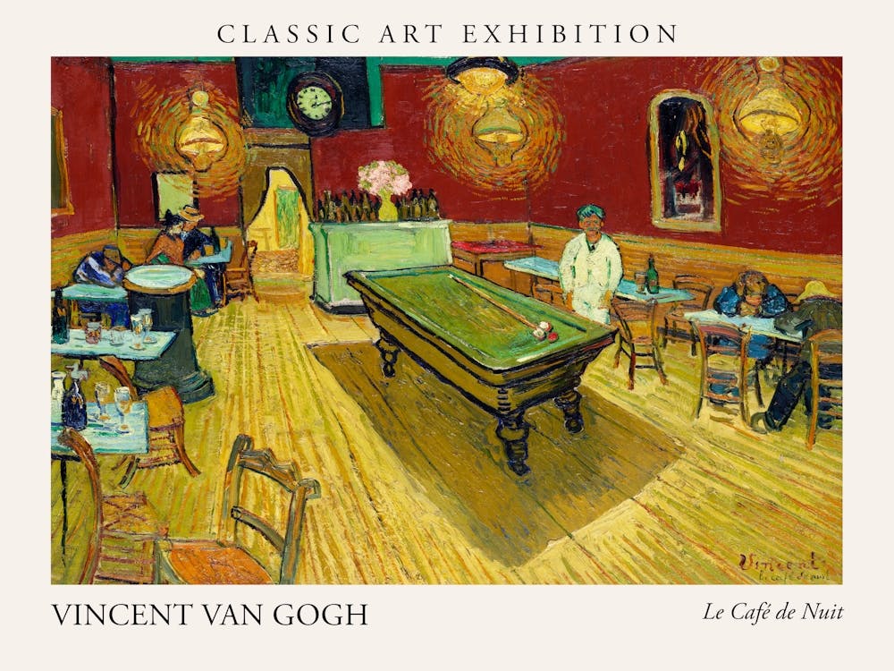 Le Cafeãå De Nuit, Vincent Van Gogh Affiche