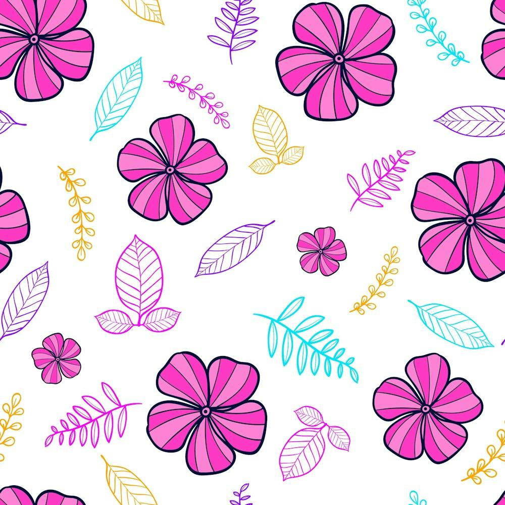Flowers Leaves Pattern Art Bloom