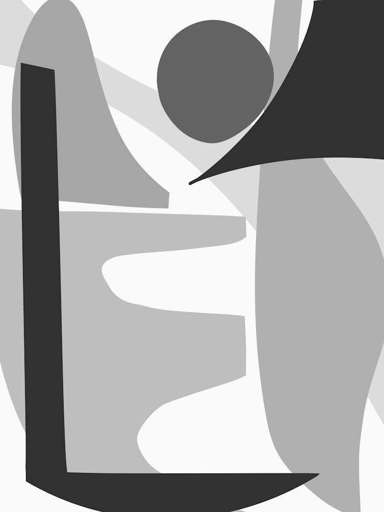 Abstract Black And White Painting 6