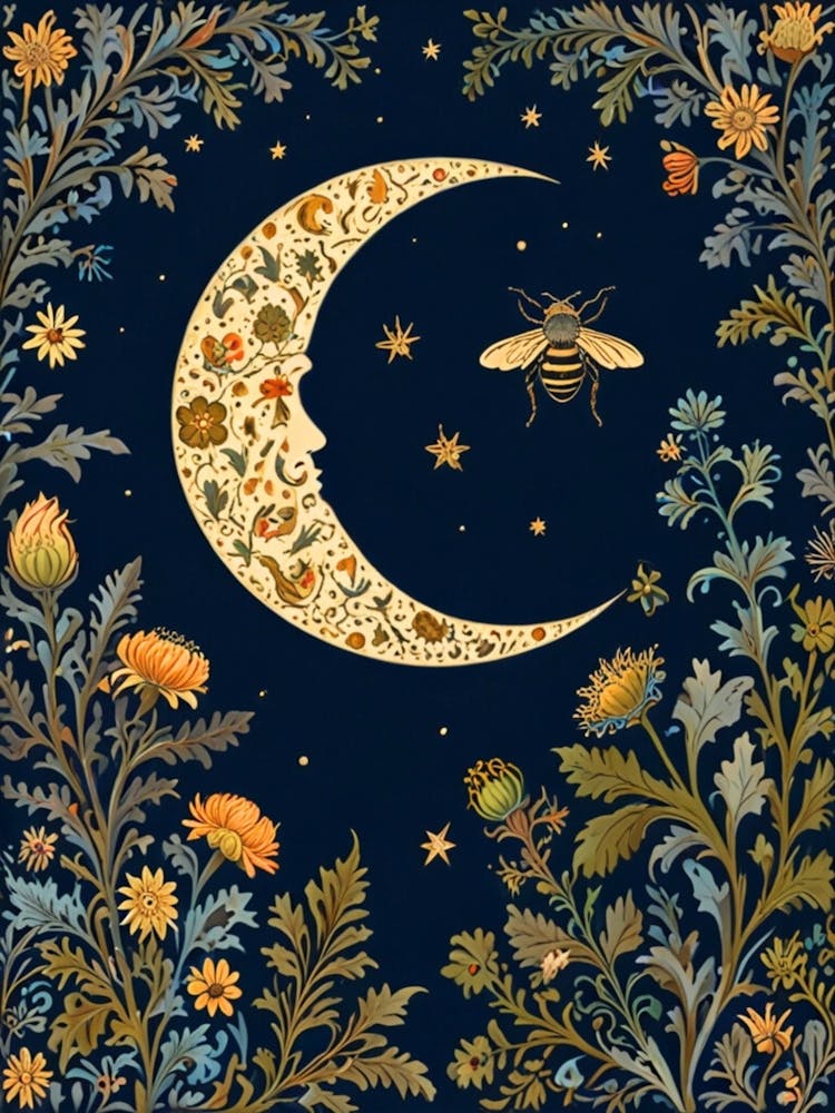 William Morris Moon And Bees