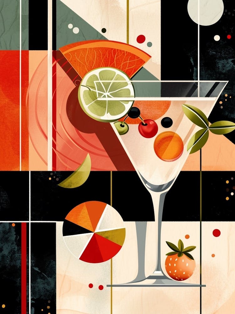 Orange & Lime Art Deco Inspired Cocktail 3