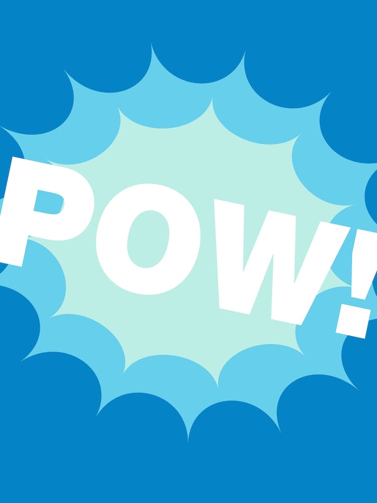 Comic Pow Blue