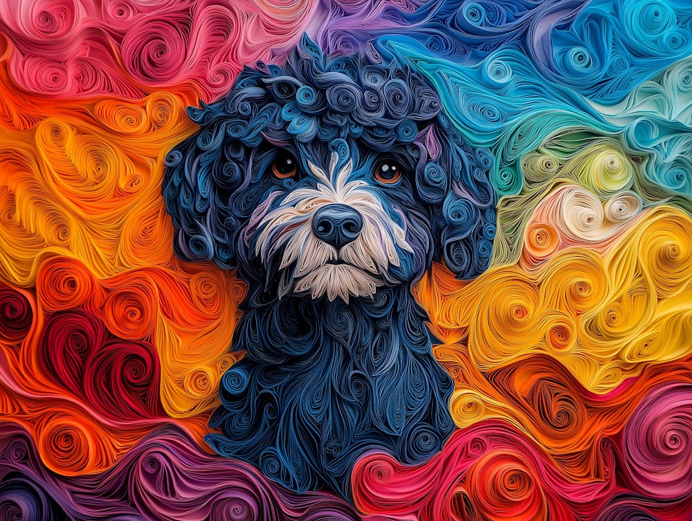 Puli Paper Quilling Dog Portrait