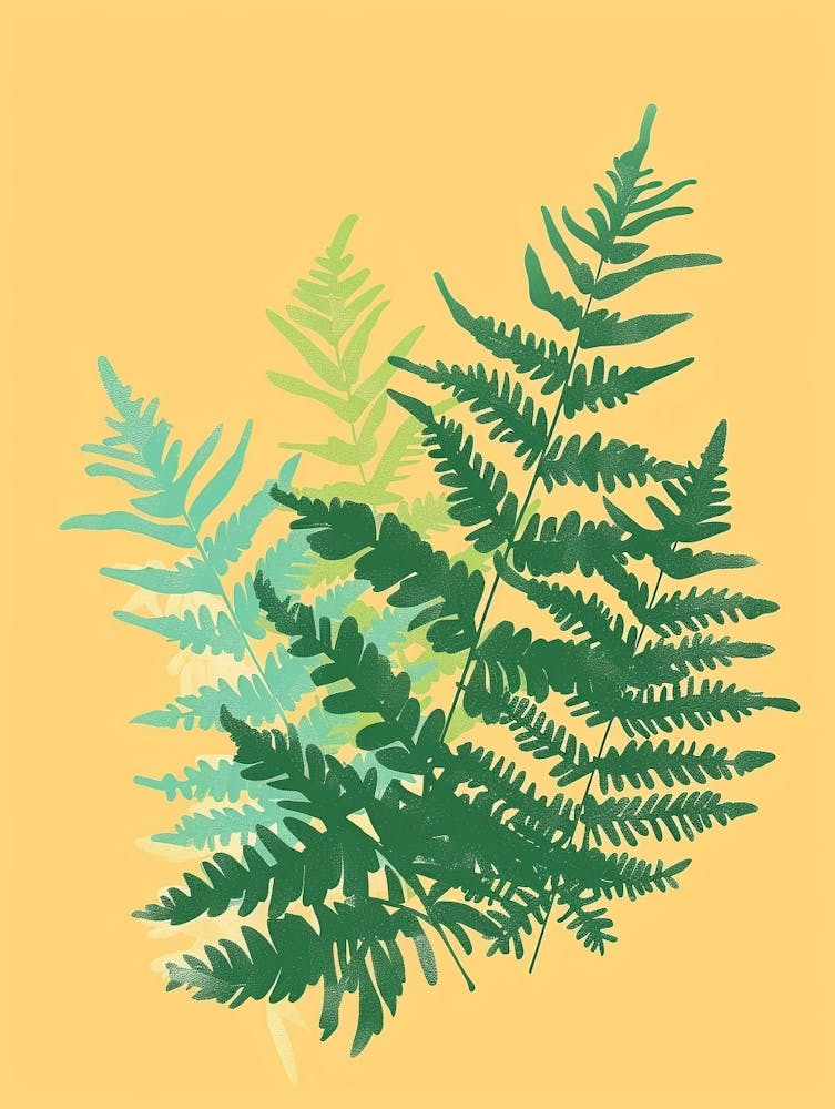 Boston Fern Plant Minimalist Illustration 7