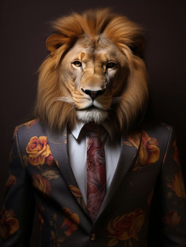 African Lion Wearing A Suit 4